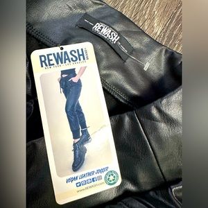 Vegan leather jogger pants